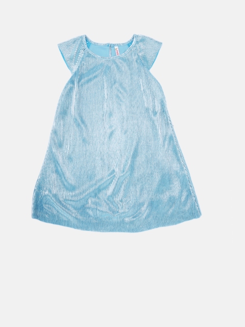 

CHALK by Pantaloons Girls Blue Self Design A-Line Dress