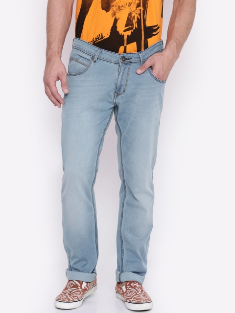 

People Men Blue Slim Fit Mid-Rise Clean Look Stretchable Jeans
