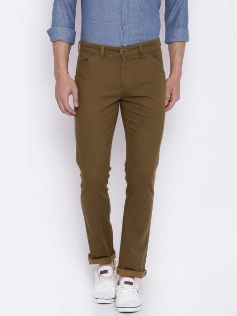 

People Men Khaki Regular Fit Self-Design Chinos