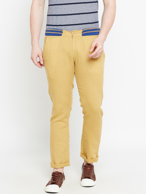 

People Men Mustard Yellow Solid Trousers