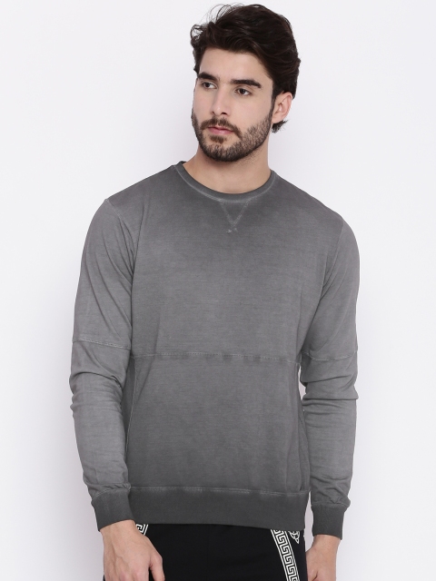 

People Men Grey Solid Sweatshirt