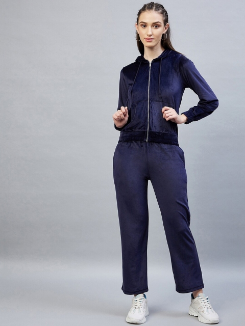 

DELAN Women Navy Blue Pure Cotton Solid Co-Ords