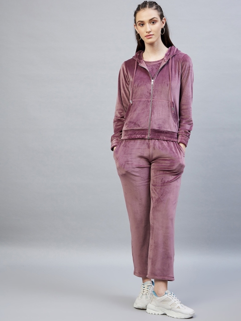 

DELAN Women Lavender Solid Pure cotton Co-Ords with Jacket
