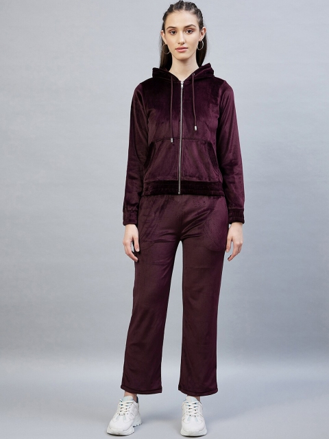

DELAN Women Maroon Solid Pure Cotton Co-Ords Set