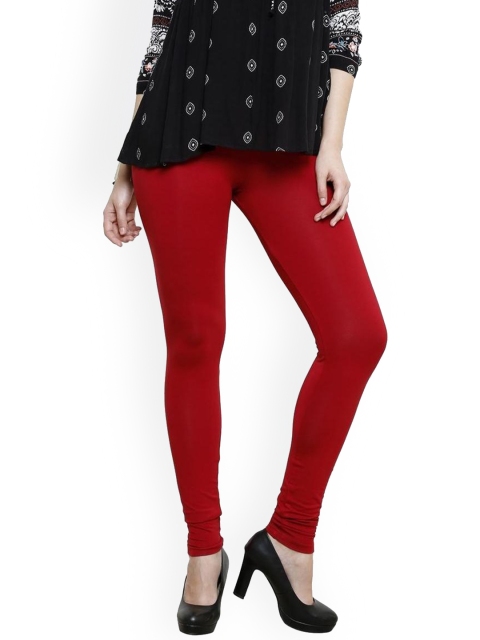 

Lakshita Women Maroon Solid Churidar-Length Leggings