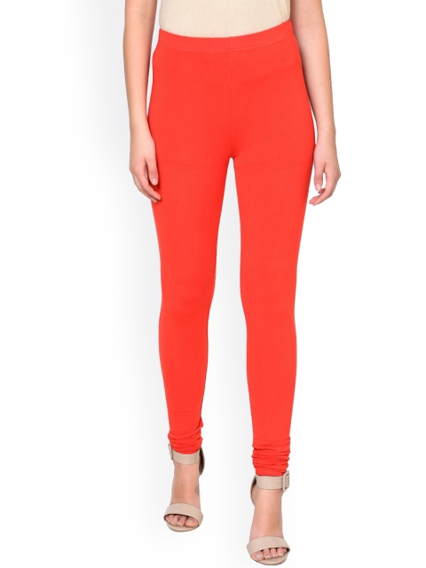 

Lakshita Women Orange Solid Churidar-Length Leggings