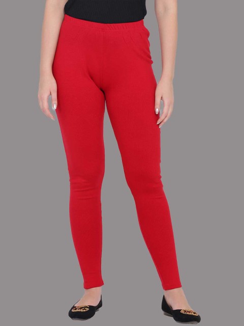 

SPIFFY Women Red Solid Ankle-Length Winter Leggings
