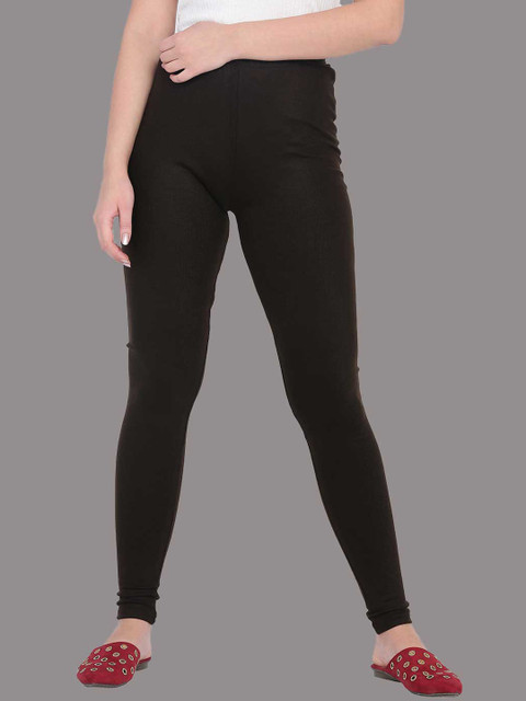 

SPIFFY Women Brown Solid Acrylic Warm Ankle-Length Leggings