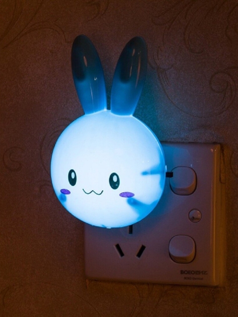 

SKYLOFTS Set of 2 Blue Rabbit Night Lamp