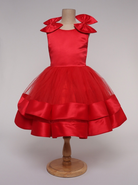 

The Magic Wand Red Satin Midi Dress