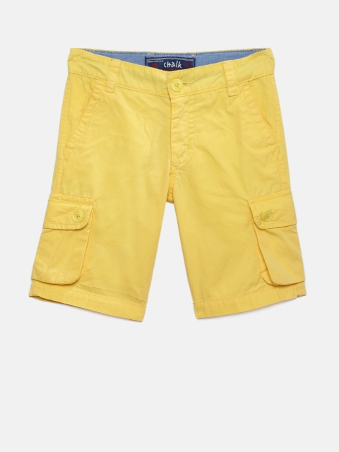 

CHALK by Pantaloons Boys Yellow Solid Regular Fit Cargo Shorts