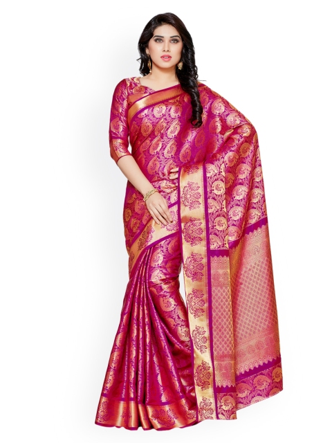 

MIMOSA Pink Art Silk Woven Design Kanjeevaram Saree