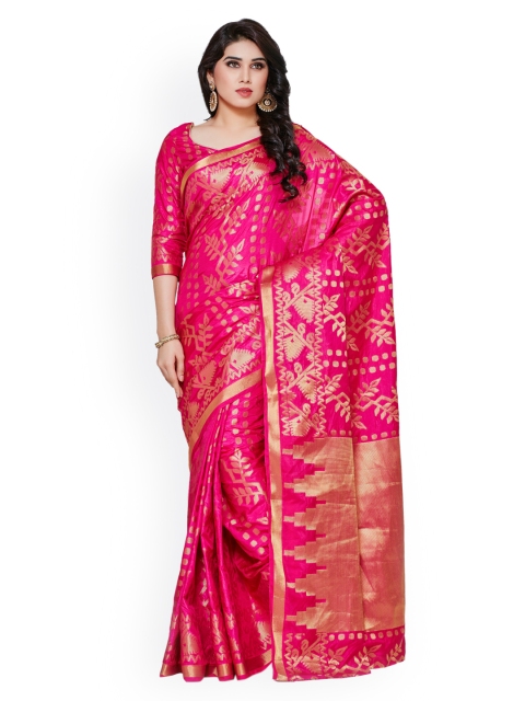 

MIMOSA Pink Art Silk Woven Design Kanjeevaram Saree