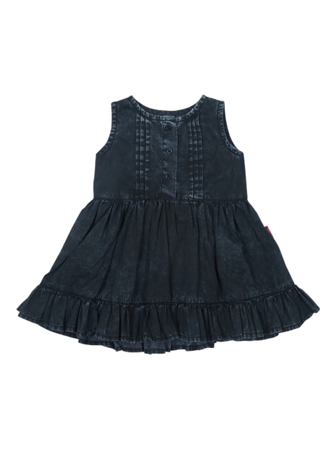 

Gini and Jony Girls Navy Blue Solid Fit & Flare Dress