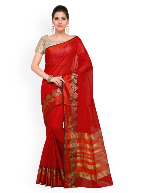 

Saree mall Red Art Silk Solid Banarasi Saree