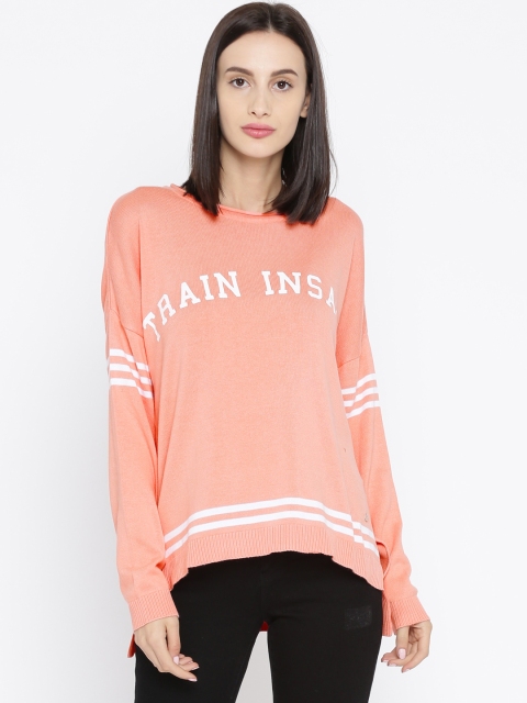

Ajile by Pantaloons Women Peach Printed Pullover