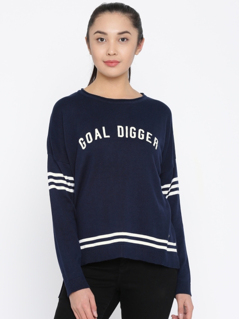 

Ajile by Pantaloons Women Navy Blue Printed Pullover
