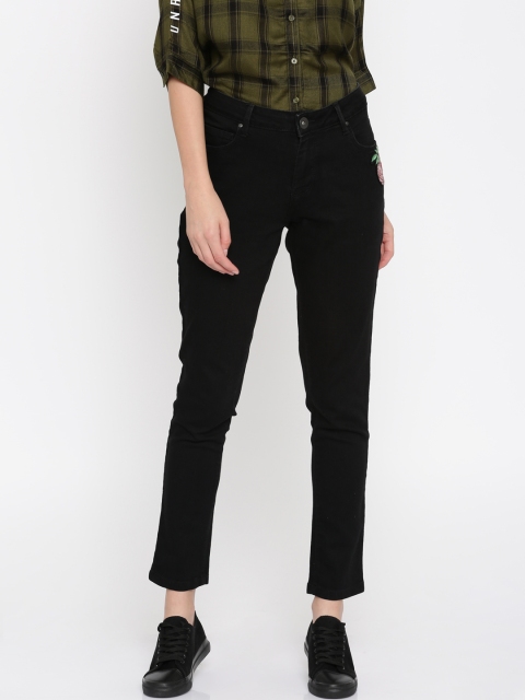 

SF JEANS by Pantaloons Women Black Regular Fit Mid-Rise Clean Look Stretchable Jeans