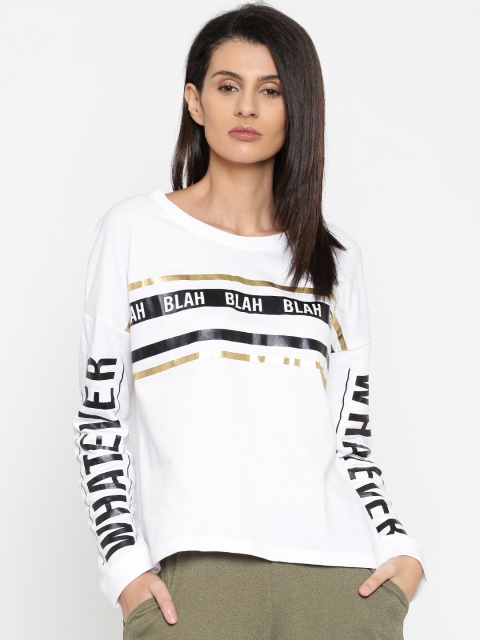 

SF JEANS by Pantaloons Women White Printed Sweatshirt