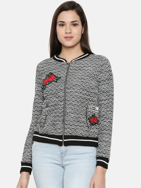 

Honey by Pantaloons Women Black Self Design Jacket