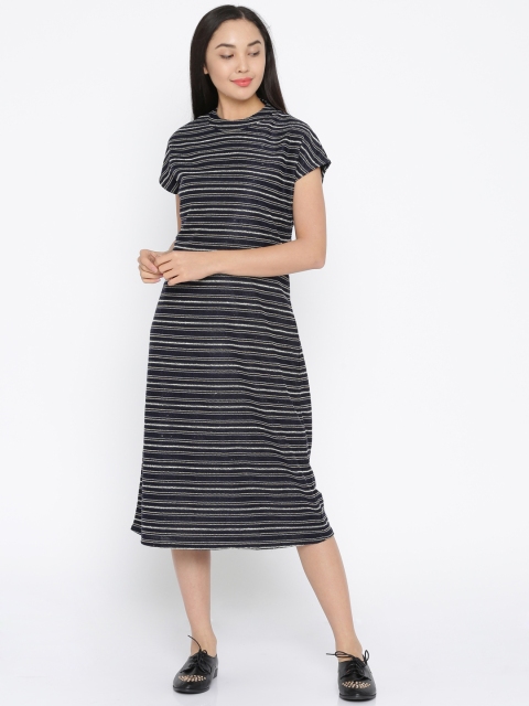 

Annabelle by Pantaloons Women Navy Blue Self Design A-Line Dress