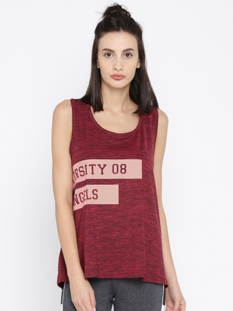 

Ajile by Pantaloons Women Maroon Printed Scoop Neck Sleeveless T-shirt