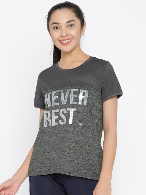 

Ajile by Pantaloons Women Grey Printed T-shirt