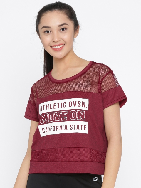 

Ajile by Pantaloons Women Maroon Printed Top