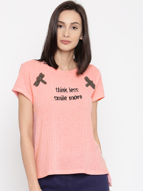 

Honey by Pantaloons Women Pink Printed T-shirt