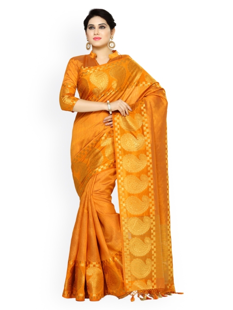 

MIMOSA Mustard Yellow Art Silk Woven Design Kanjeevaram Saree