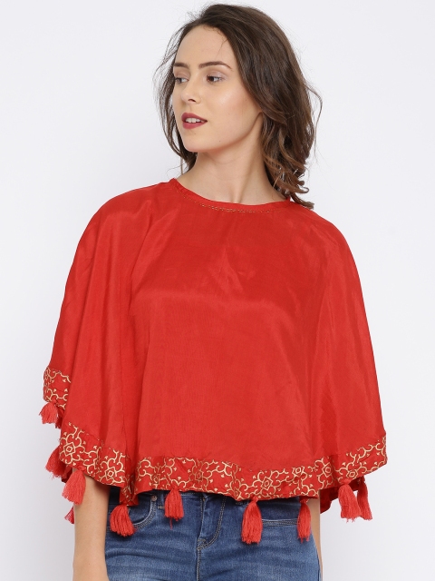 

AKKRITI BY PANTALOONS Women Red Printed Top