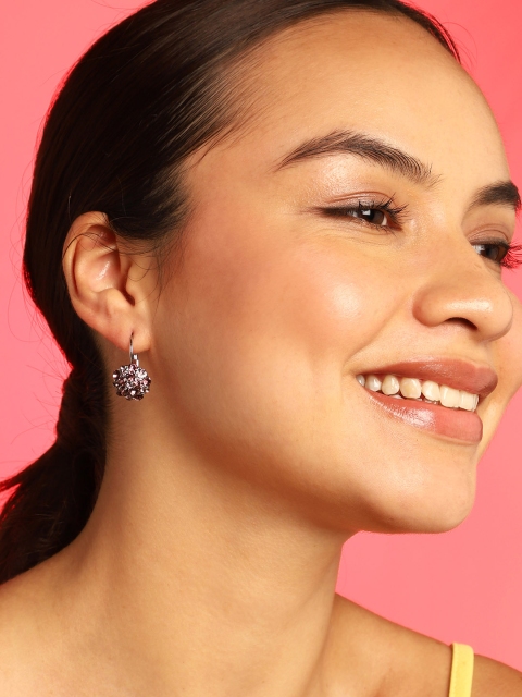 

SOHI Purple Floral Drop Earrings