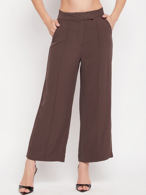 

Madame Women Brown Loose Fit Pleated Trouser