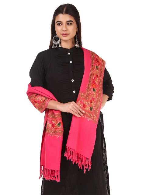 

Anouk Women Pink & Green Embroidered Stole