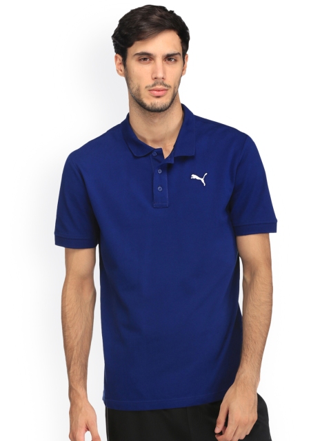

Puma Men Navy Blue ESS Pique Solid Slim Fit Polo T-shirt