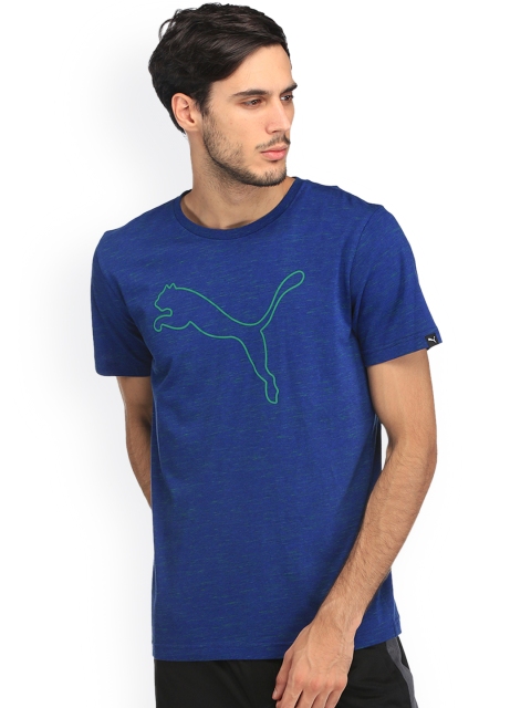 

Puma Men Blue Brand Cat Logo Printed Round Neck T-shirt