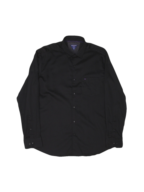 

Indigo Nation Men Black Slim Fit Solid Formal Shirt