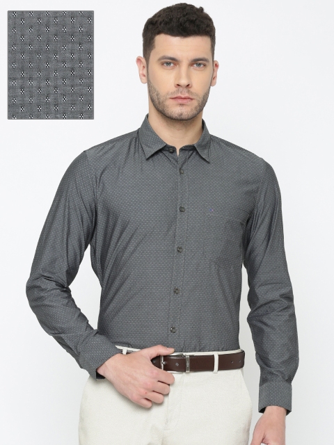 

Indigo Nation Men Charcoal Slim Fit Self Design Casual Shirt