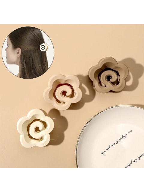 

FIMBUL Women Brown & Cream-Coloured Set of 3 Claw Clip