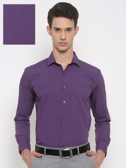 

John Miller Men Purple Slim Fit Solid Formal Shirt