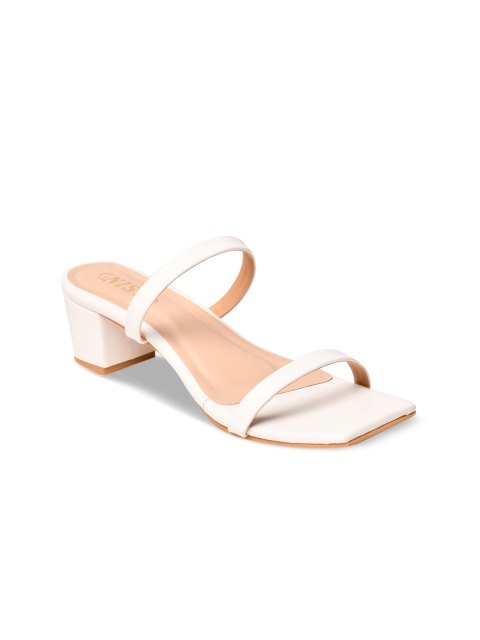 

GNIST White Block Heels
