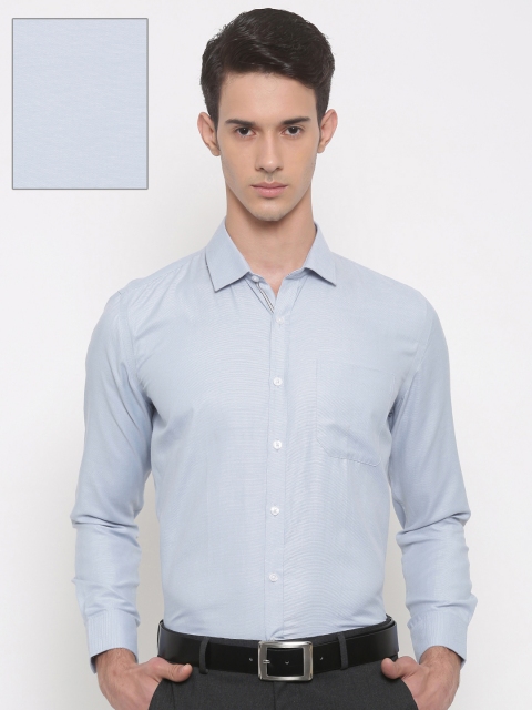 

John Miller Men Blue Slim Fit Self Design Formal Shirt