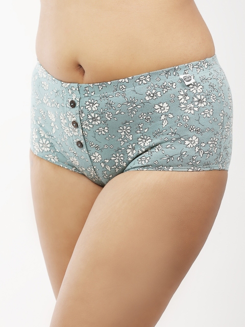 

Wear Equal Women Green Printed Boy Shorts Briefs