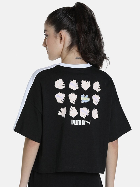 

Puma Women Black Floral Aop Outdoor Cotton Crop Top