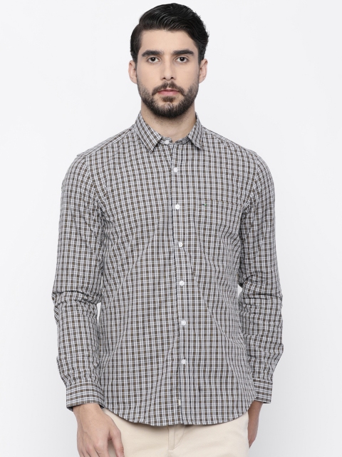 

Indigo Nation Men Grey Slim Fit Checked Casual Shirt