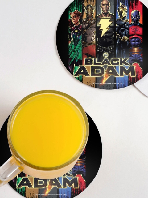 

macmerise Set Of 6 Gang Printed Circular Coasters, Black