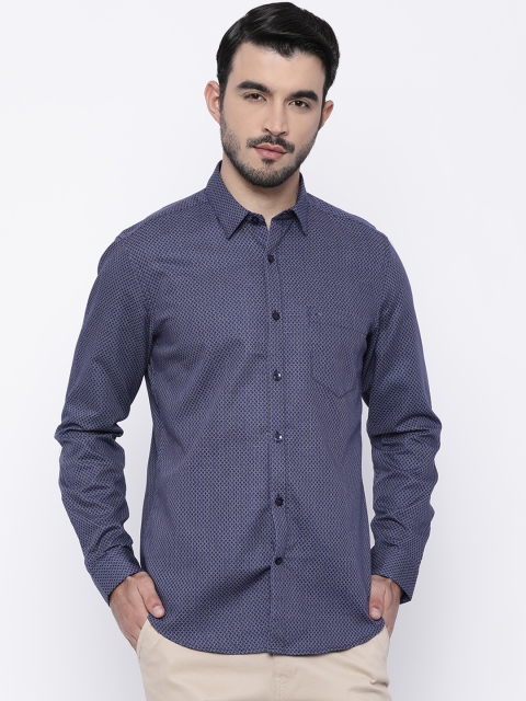 

Indigo Nation Men Blue Slim Fit Self-Design Casual Shirt