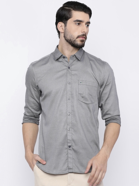 

Indigo Nation Men Grey Slim Fit Self Design Casual Shirt