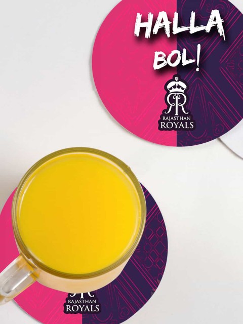 

macmerise Pack Of 6 Purple & Pink ColourBlocked Designed Circular Coasters