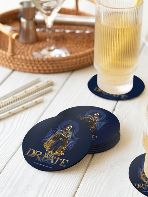 

macmerise Pack Of 6 Navy Blue Dr Fate Designed Circular Coasters
